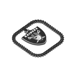 NFL Raiders Black and Silver Pendant Necklace